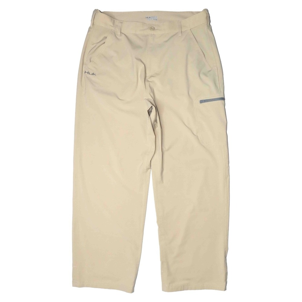 Huk Next Level Fishing Performance Beige Flex Waist Cargo Pants Mens Sz XXXL